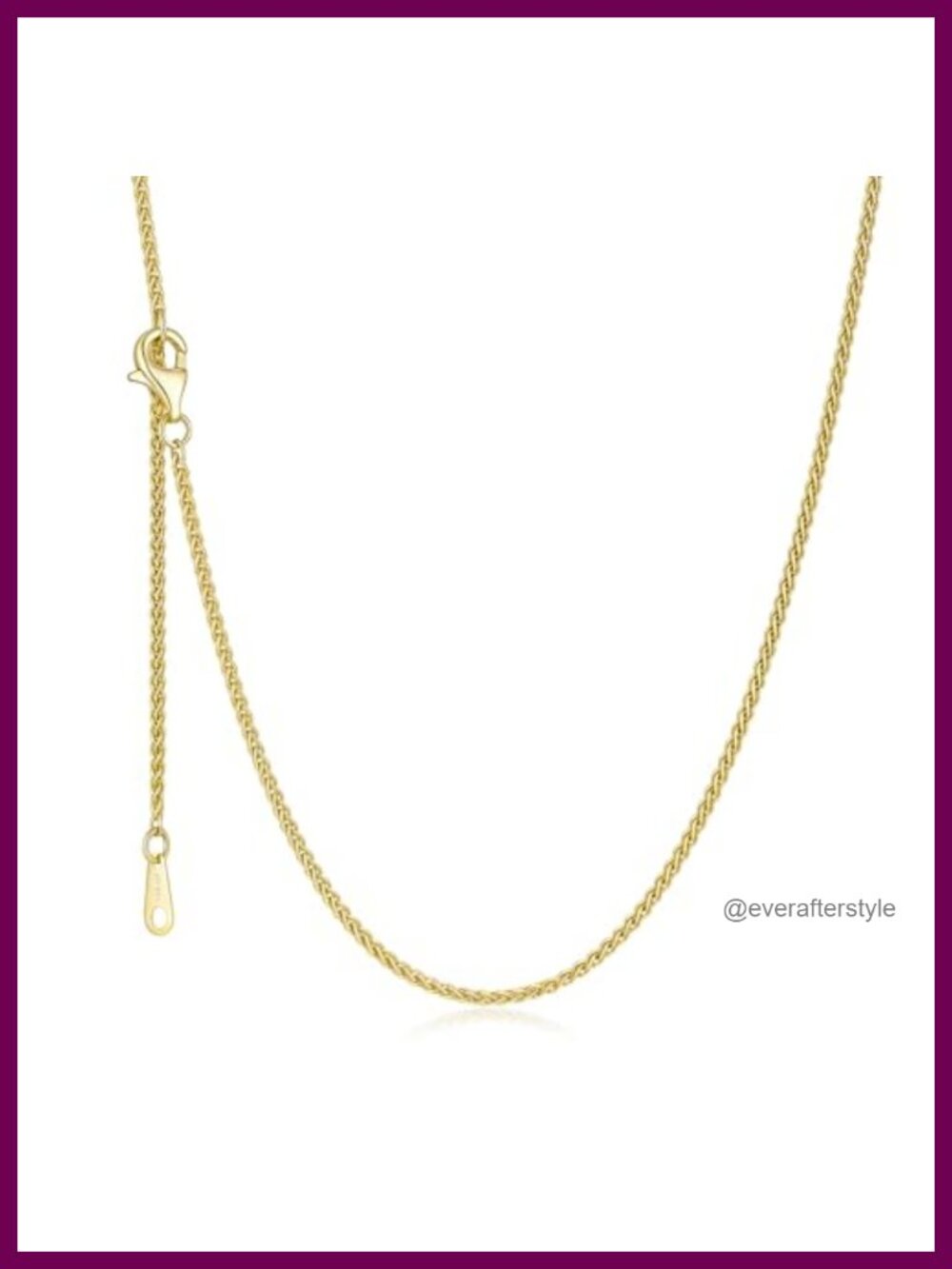 14K Gold Filled Wheat Chain Necklace for Women Hypoallergenic Dainty 20 Inch